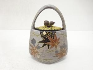 作家物　色絵　紅葉　香炉(保護箱付)